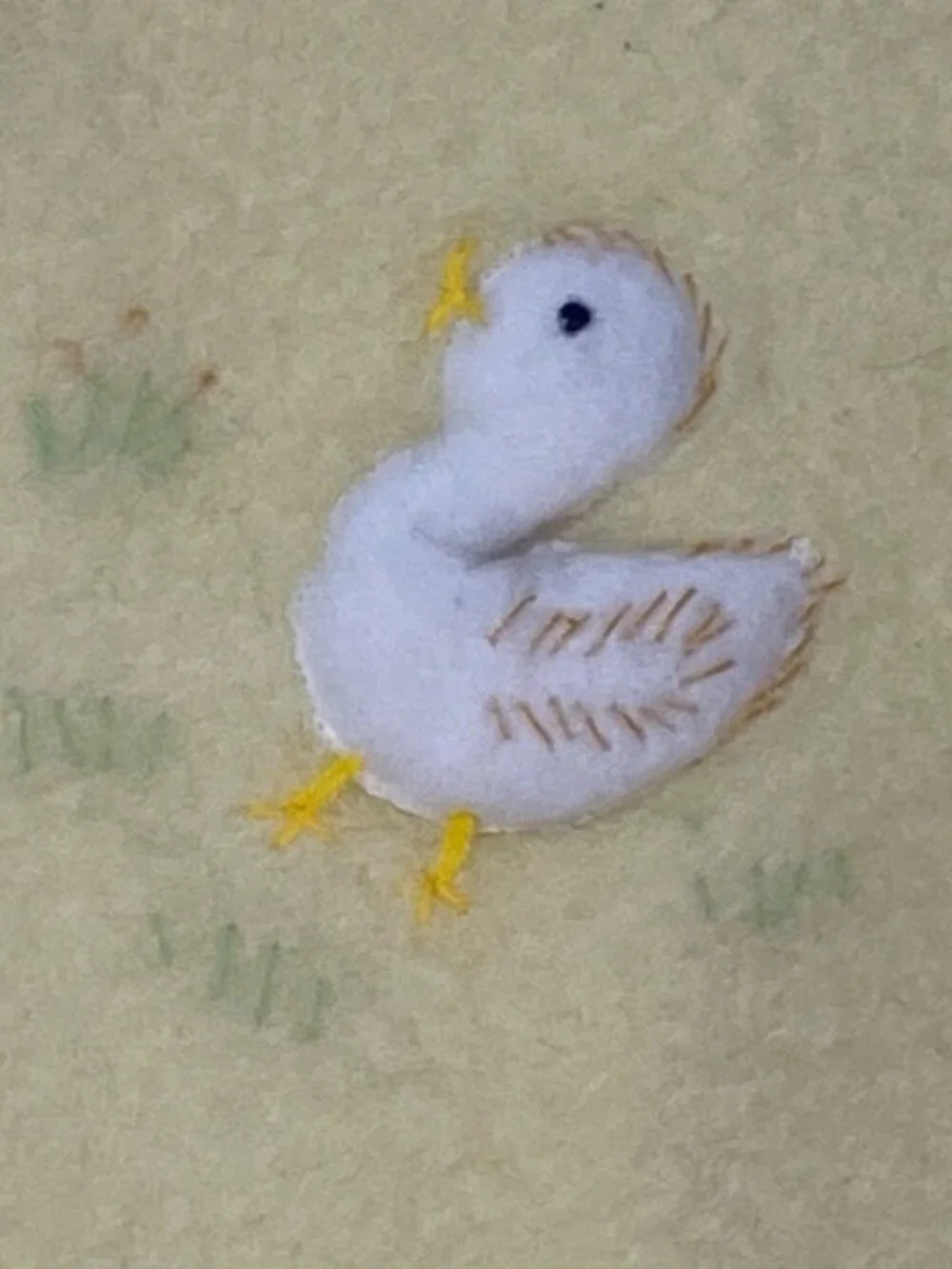 Vtg Baby Blanket Ducklings Appliqué 36
